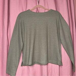 Lou & Grey Olive Green Waffle Knit Long Sleeve Top